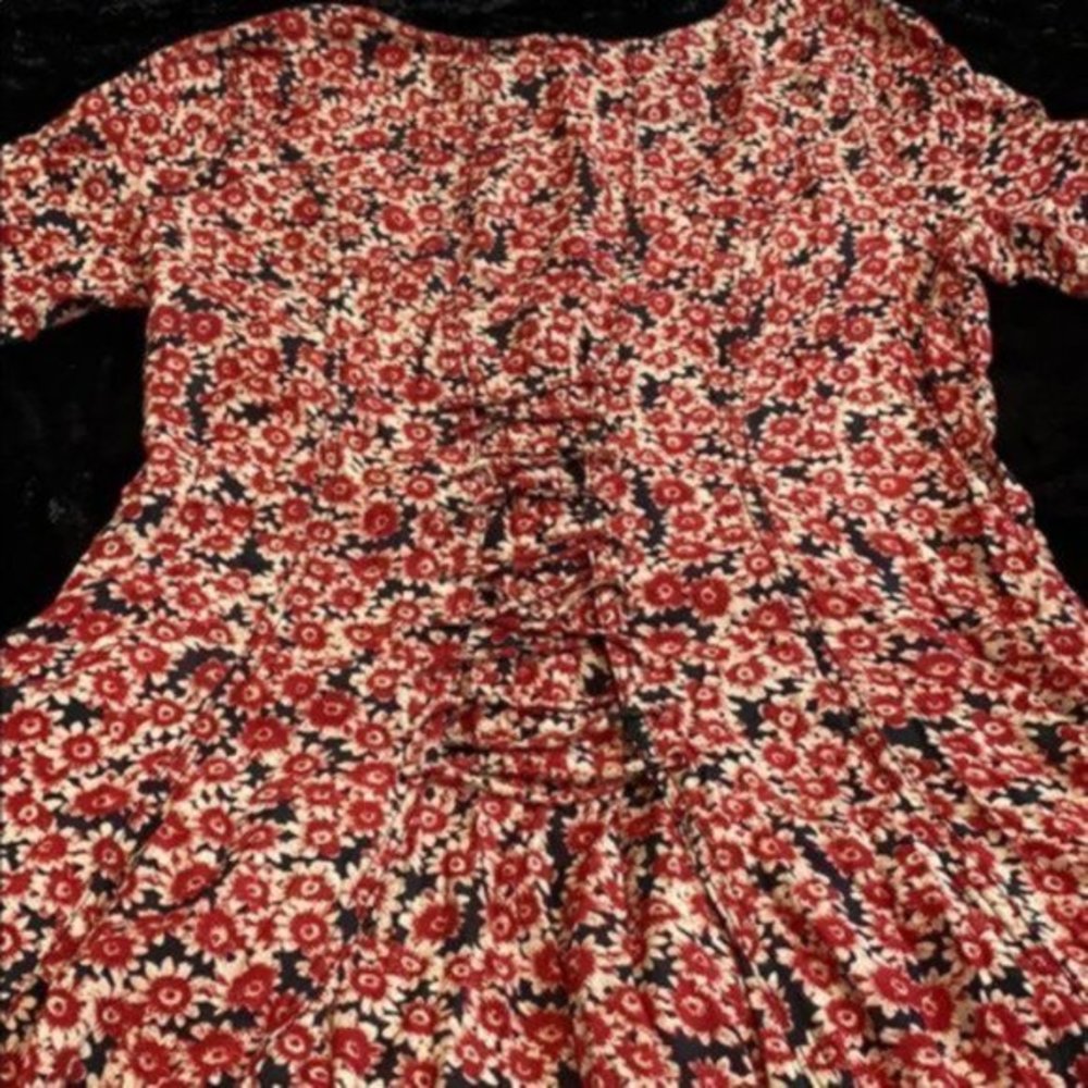 Free People Floral Mini Dress - Red and Black - Picture 5 of 10